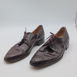 Elegant Lucciano Italy Sz 9 Brown Leather Men's Cap Toe Shoes